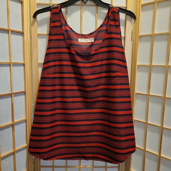 Faded Glory Womens Sleeveless Striped Blouse Sz L - Picture 1 of 7